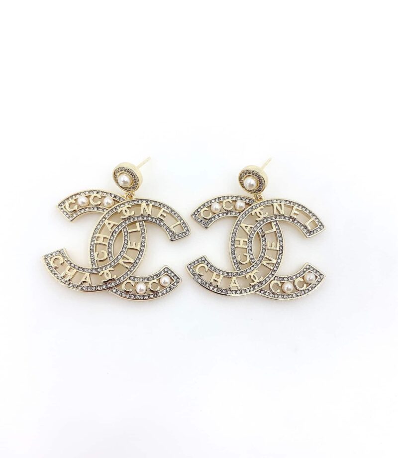 Chanel Cc Gold Earrings