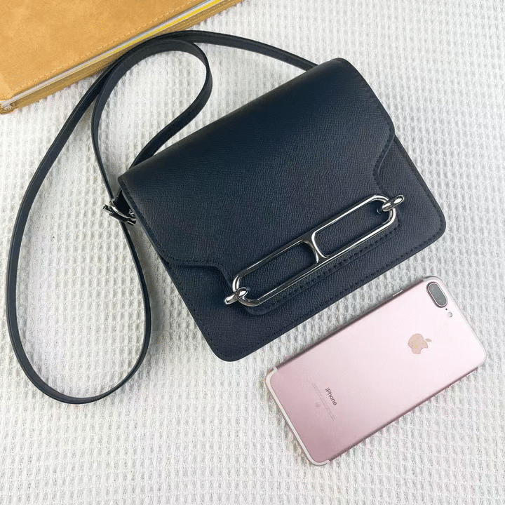 Alternative view of Hermès Shiny Alligator Mini Roulis Permabrass Hardware Black 18Cm