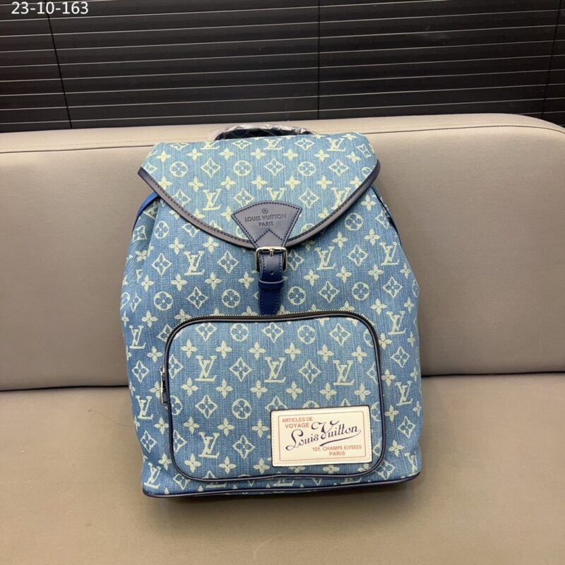 Alternative view of Louis Vuitton Monogram Backpack Denim Blue 40Cm
