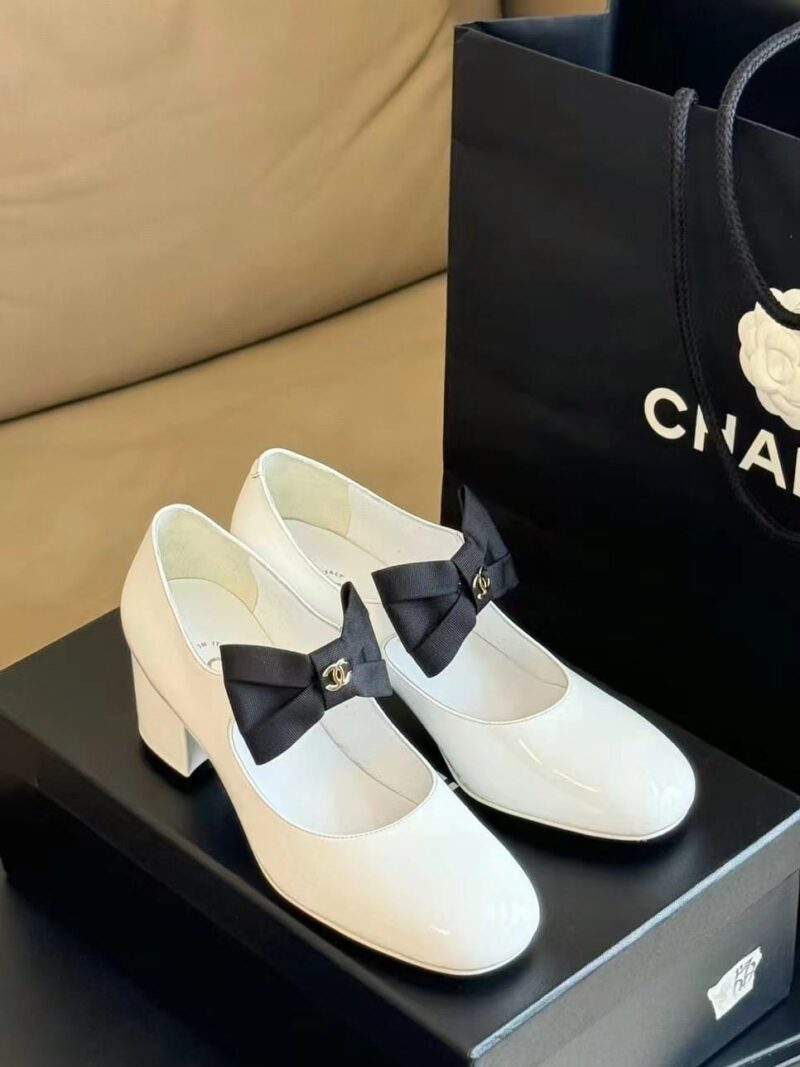 Alternative view of Chanel Mary Janes White And Black G45356 B15113 Nt688