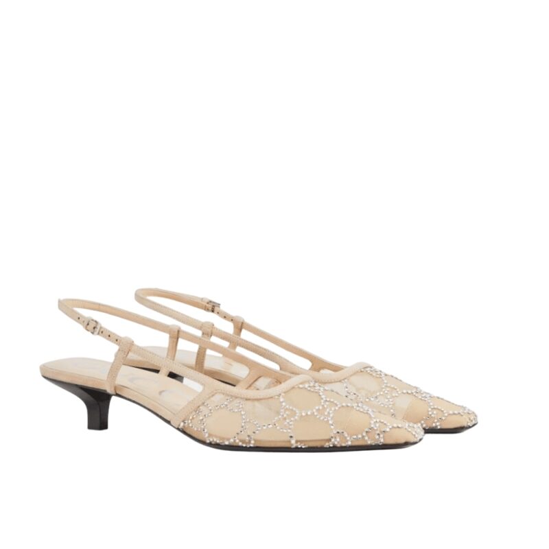 Gucci Women'S Slingback Pump Beige 674668 F13A0 9960