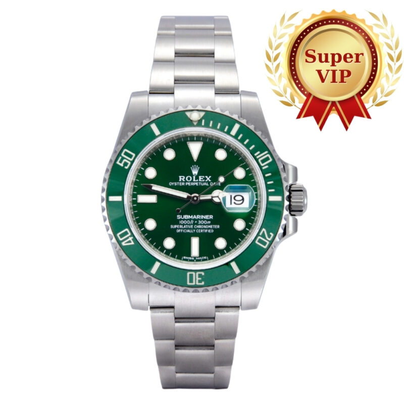 [Super Vip 1:1] Rolex Submariner Silver Green Dial 40Mm 116610Lv 0002