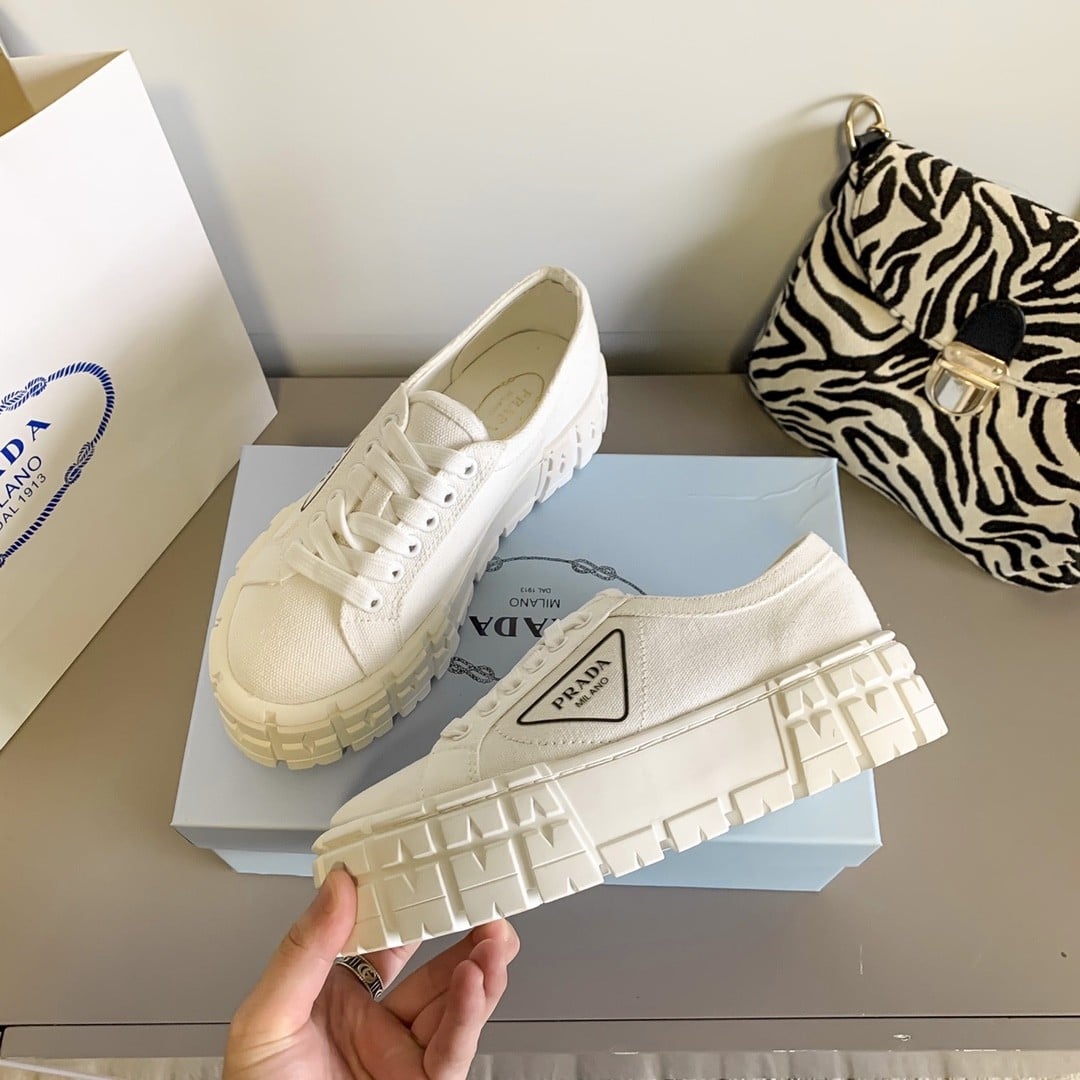 Prada Double Wheel Re Nylon Gabardine Sneaker White 1E260M 3Lfx F0009 F B050 - Image 6