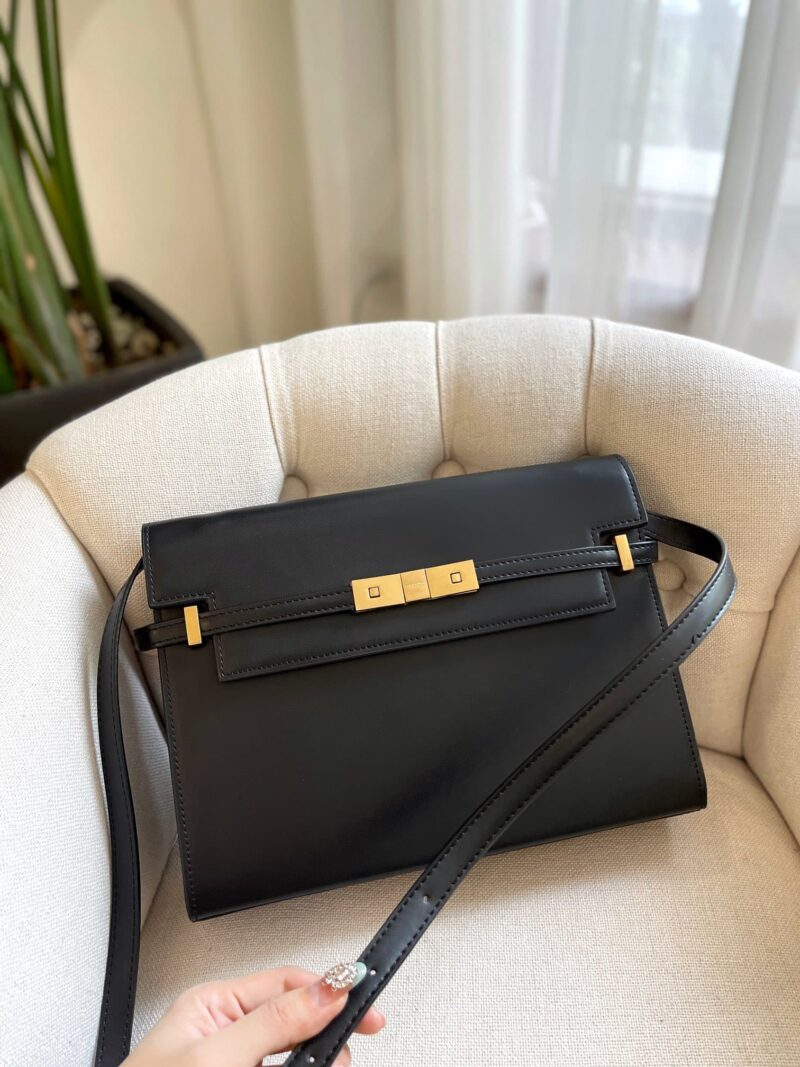 Alternative view of Saint Laurent Medium Manhattan In Box Black Gold 29Cm 5792710Sx0W1000