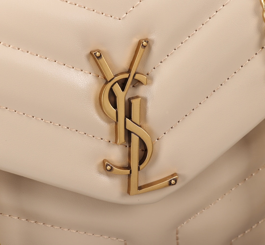 Saint Laurent Loulou Small Chain Bag In Matelassé Y Dark Beige Gold 23Cm 494699Dv7272721 - Image 5