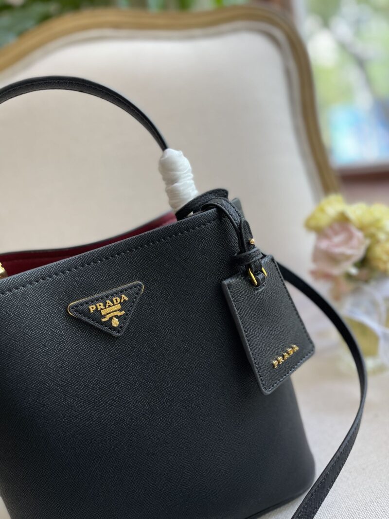 Alternative view of Prada Medium Saffiano Leather Panier Bag Black 1Ba2122Erxf0Lj4Vooo