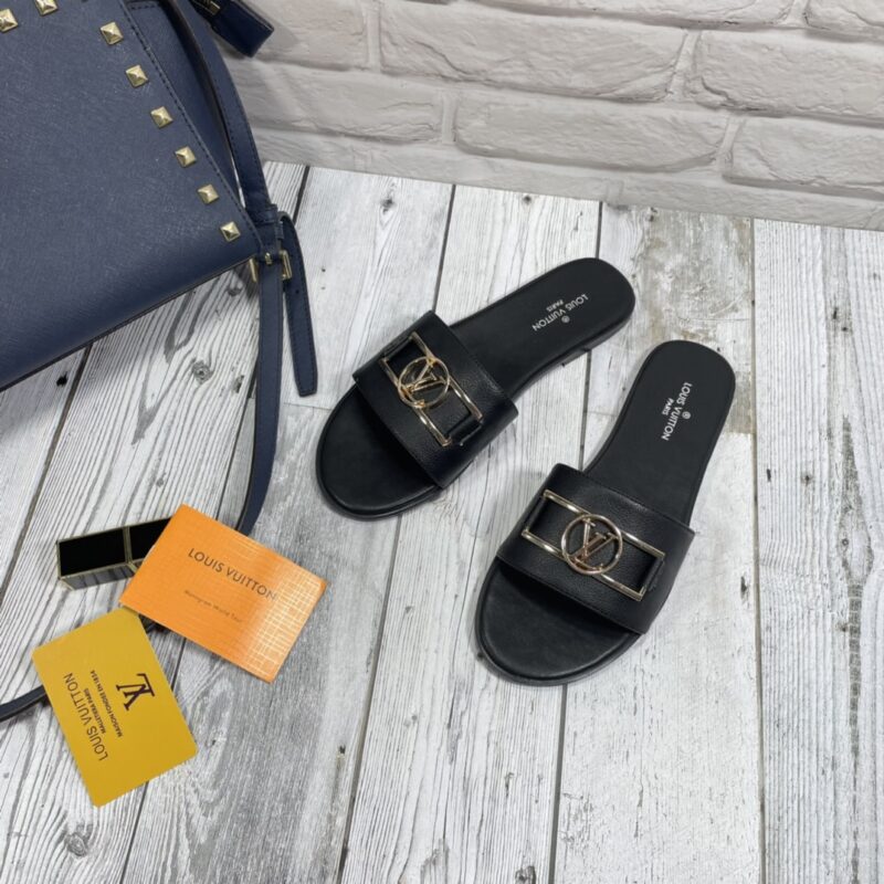 Alternative view of Louis Vuitton Lock It Flat Mule Black