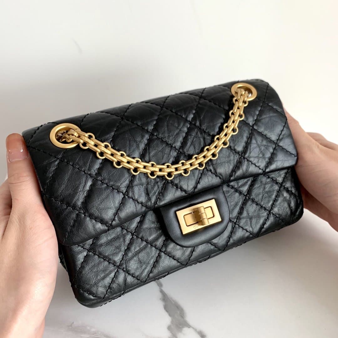 Chanel Mini 2.55 Handbag Black As0874 - Image 2