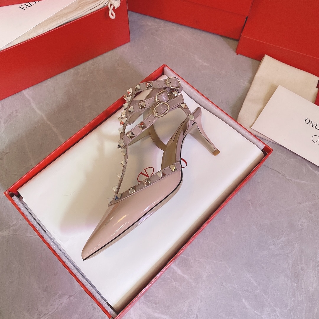 Valentino Rockstud Caged Pump 65Mm Poudre Pink 7W2S0375VNW P45 - Image 2