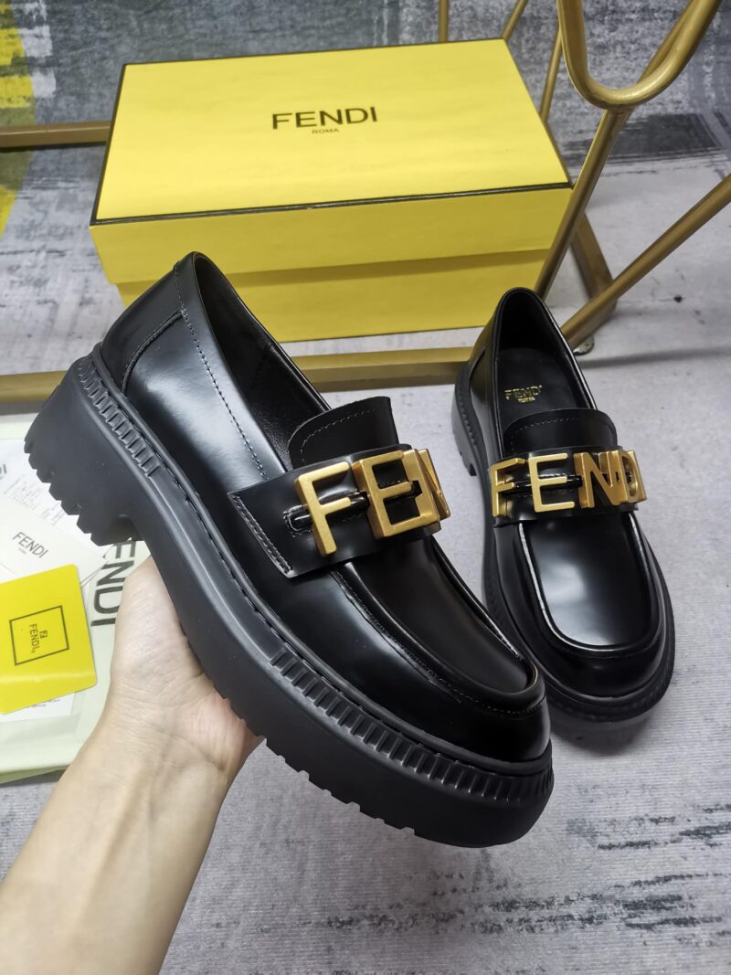 Alternative view of Fendigraphy Smooth Leather Loafers Black