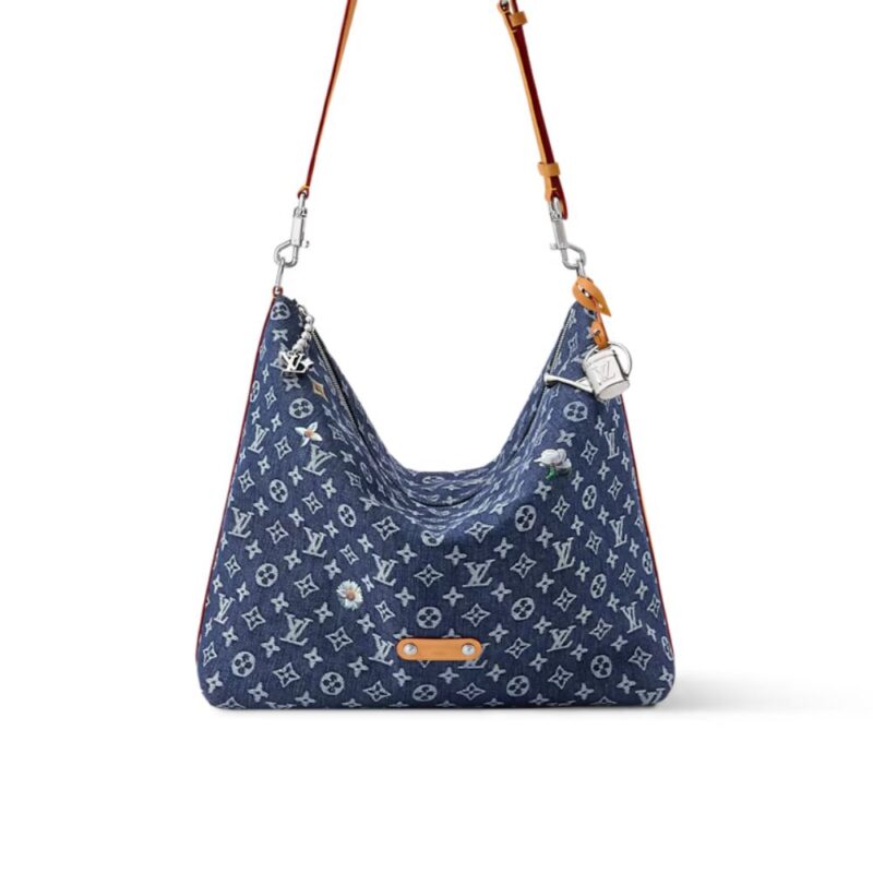Louis Vuitton Vagabond Hobo Denim Blue 48Cm M27555