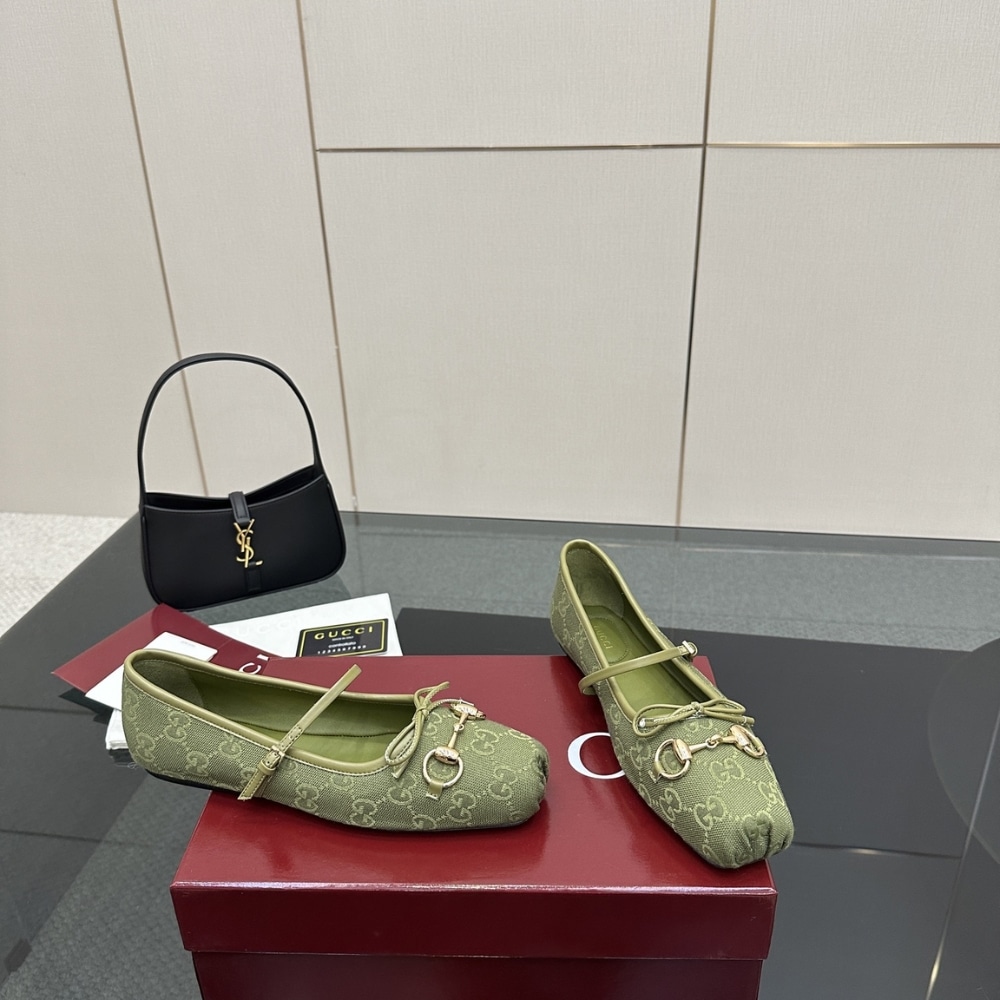 Gucci Women's Horsebit Ballet Flat Dark Green 814321 FAD8F 3048 - Image 4