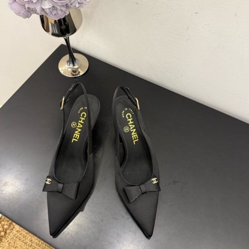Alternative view of Chanel Slingback Satin Fabric Black G46547 B20974 94305