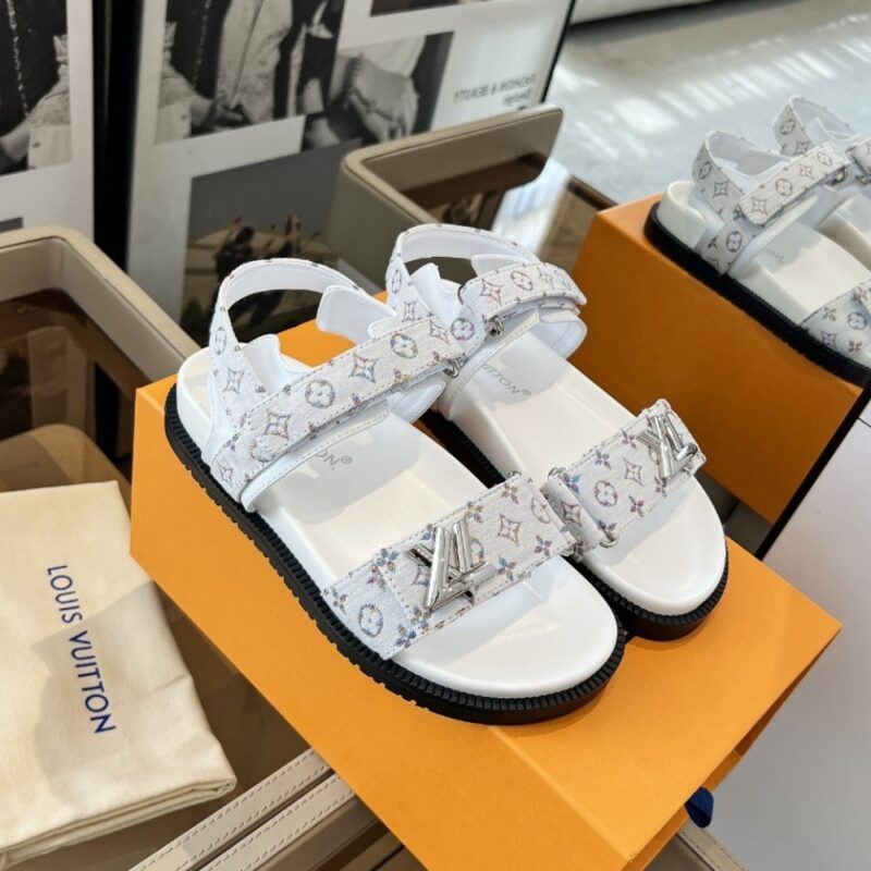 Alternative view of Louis Vuitton Sunset Flat Comfort Sandal White 1Aidix