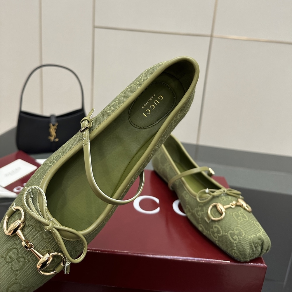 Gucci Women's Horsebit Ballet Flat Dark Green 814321 FAD8F 3048 - Image 5