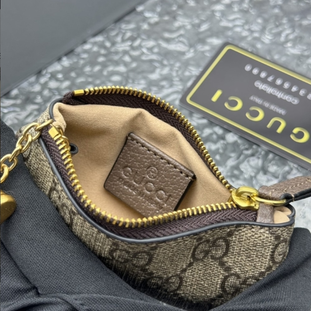 Iconic Set: Gucci Backpack With Interlocking G And Gg Supreme Canvas Wallet Ophidia Key Case - Image 9