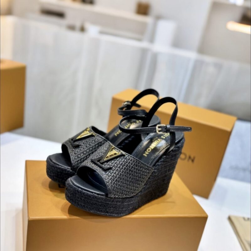 Alternative view of Louis Vuitton Lv Mare Wedge Sandals Black 1Ahllt