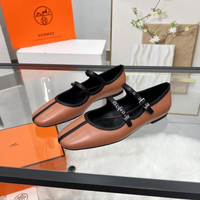 Alternative view of Hermes Lilia Ballet Flat Brown H252041Z A3355