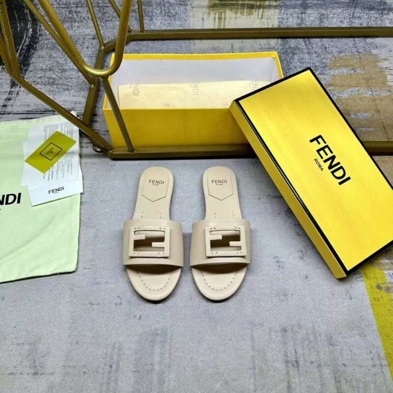 Alternative view of Fendi Flat Skin Top Sandals Beige