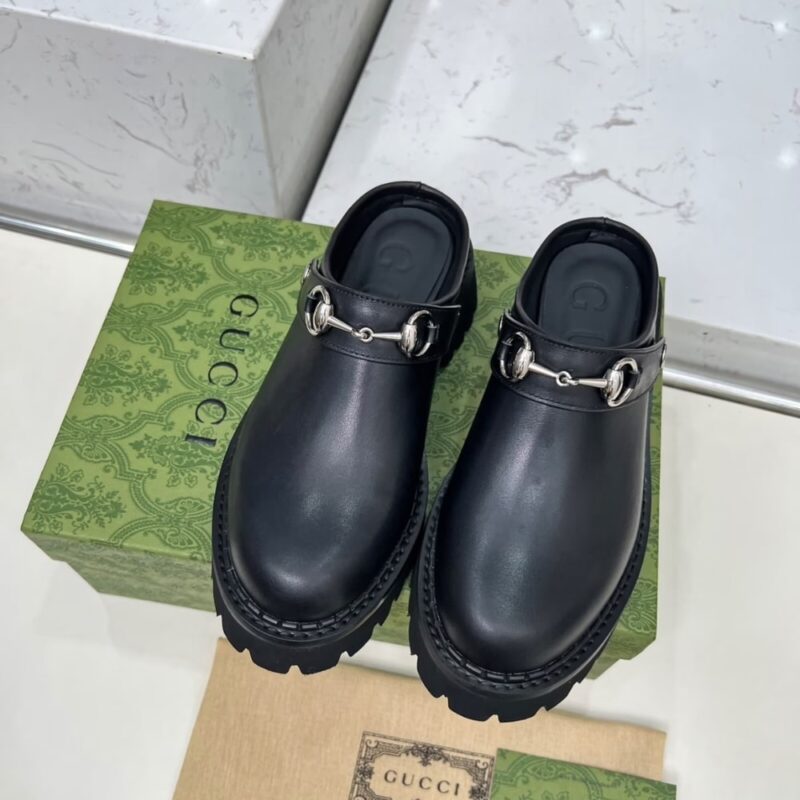 Alternative view of Gucci Women Mule With Horsebit Black Leather ‎835829 Aadcw 1000
