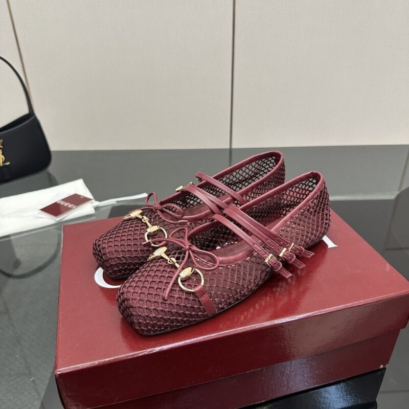 Alternative view of Gucci Women'S Horsebit Ballet Flat Rosso Ancora Red Mesh ‎835077 Faeqz 6207