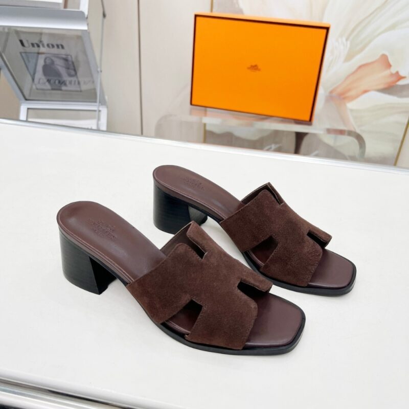 Alternative view of Hermes Helia 60 Sandal Dark Brown H232088Z F7375