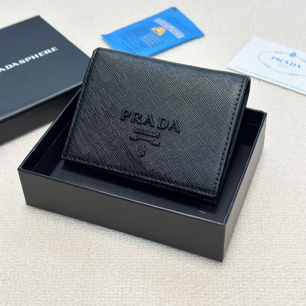 Prada Bifold Saffiano Leather Wallet Black 11Cm - Image 2