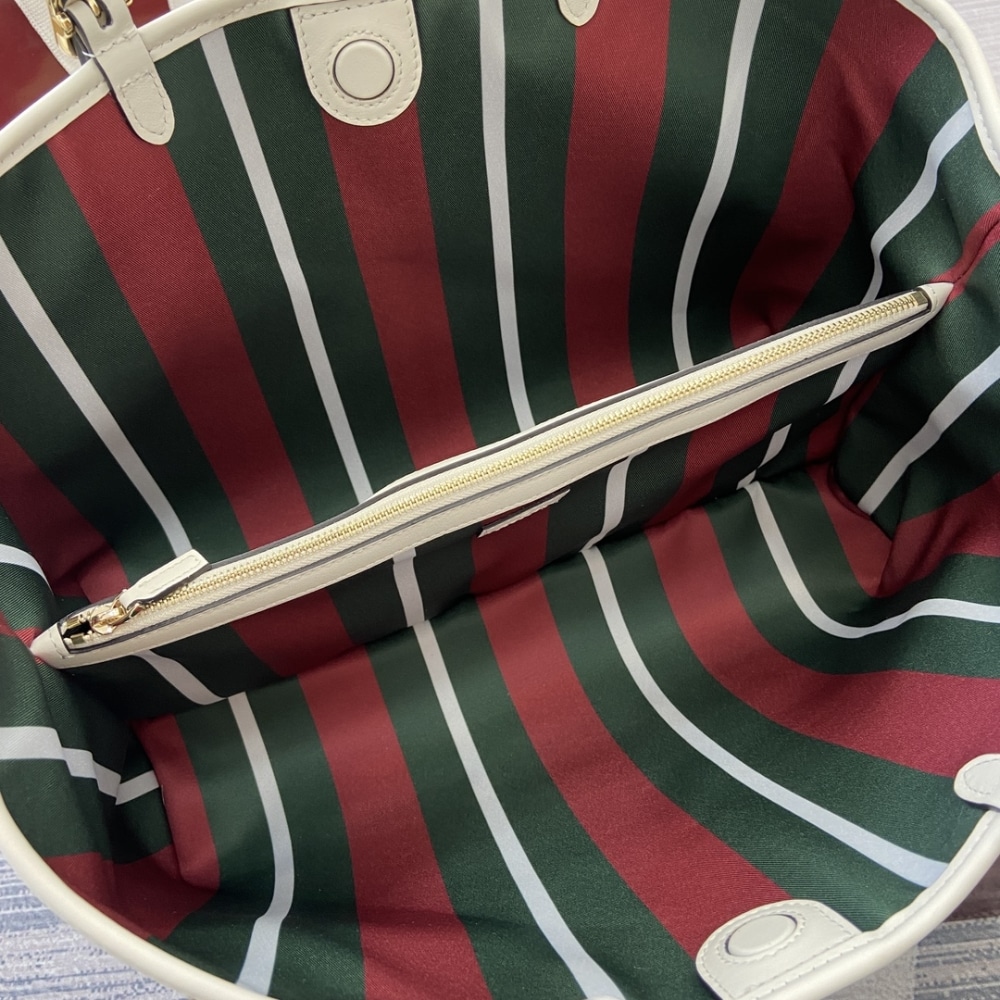 Iconic Set: Gucci Gg Emblem Large Tote Bag And Ophidia Ukmdg Wallet - Image 7