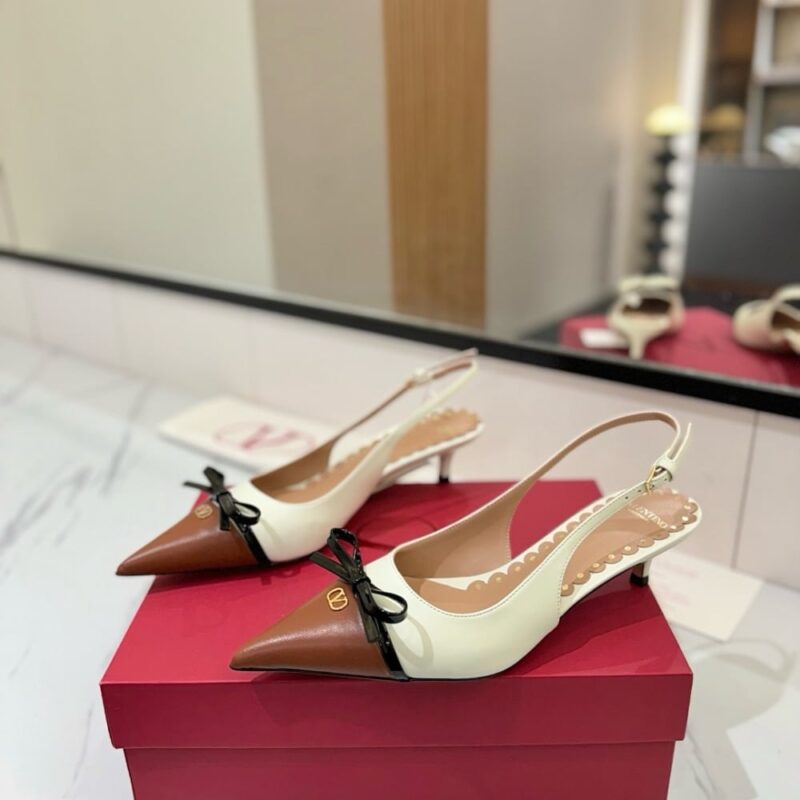 Alternative view of Valentino Bepointy Slingback Pumps Ivory And Tobacco 6W2S0Ll3Yea Cvm