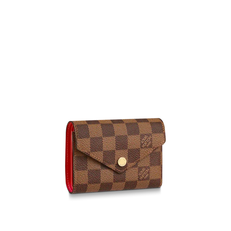 Louis Vuitton Victorine Wallet Damier Canvas 12Cm Red N41659