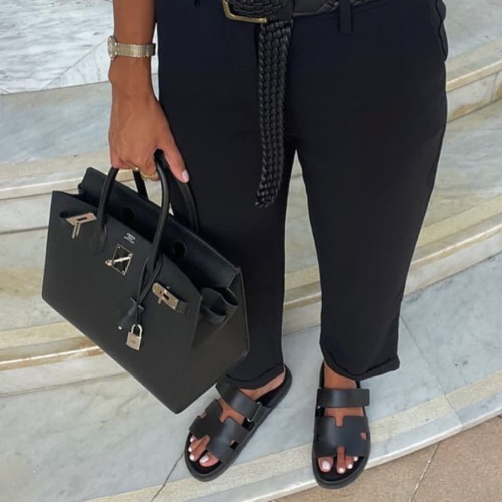 Iconic Set: Hermès Birkin B25 Togo And Chypre Sandal - Image 3