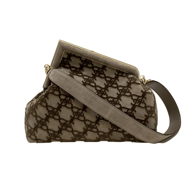 Fendi First Medium With Suede Leather Brown 8Bp127Agxkf1992