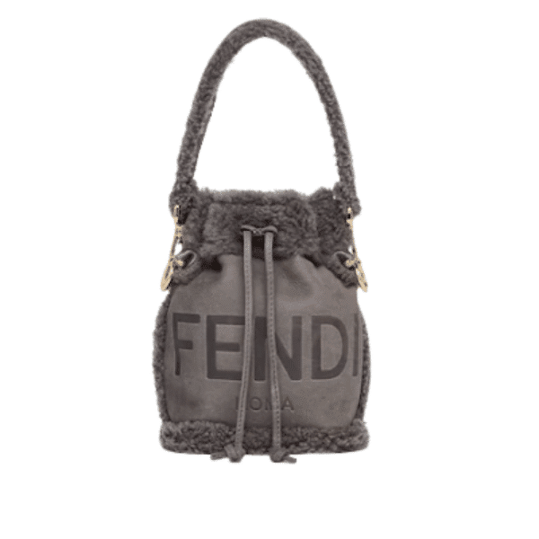 Fendi Mon Tresor Nubuck Mini Bucket Bag Grey 8Bs010Al9If1Efw