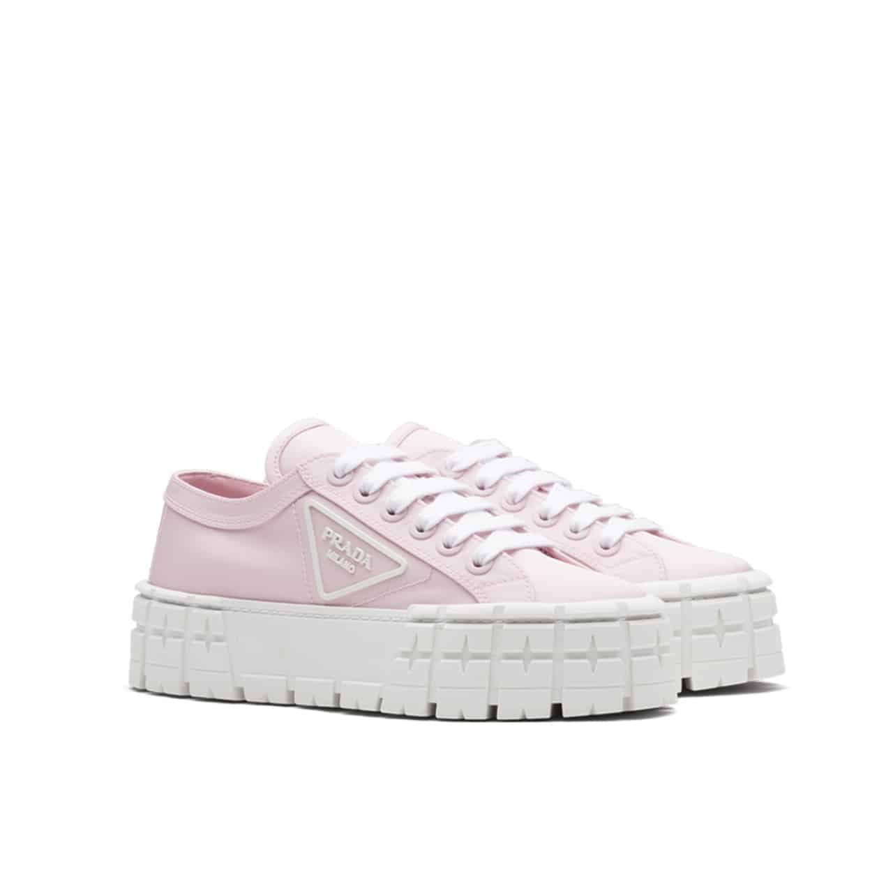 Prada Double Wheel Nylon Gabardine Sneaker Light Pink 1E260M3Lfxf0E18F050