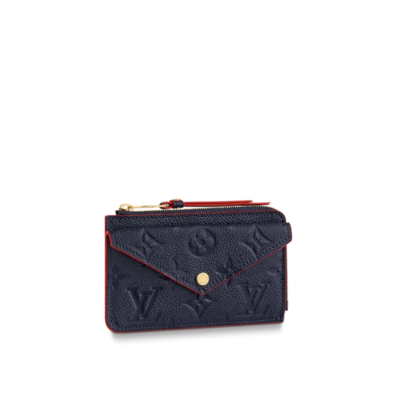 Louis Vuitton Card Holder Recto Verso Wallet Navy Blue / Red 13Cm M69420