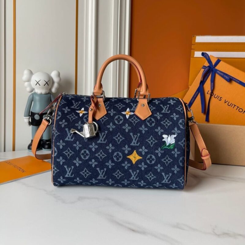 Alternative view of Louis Vuitton Speedy 30 Bandoulière Bag Blue Denim 30Cm M27556