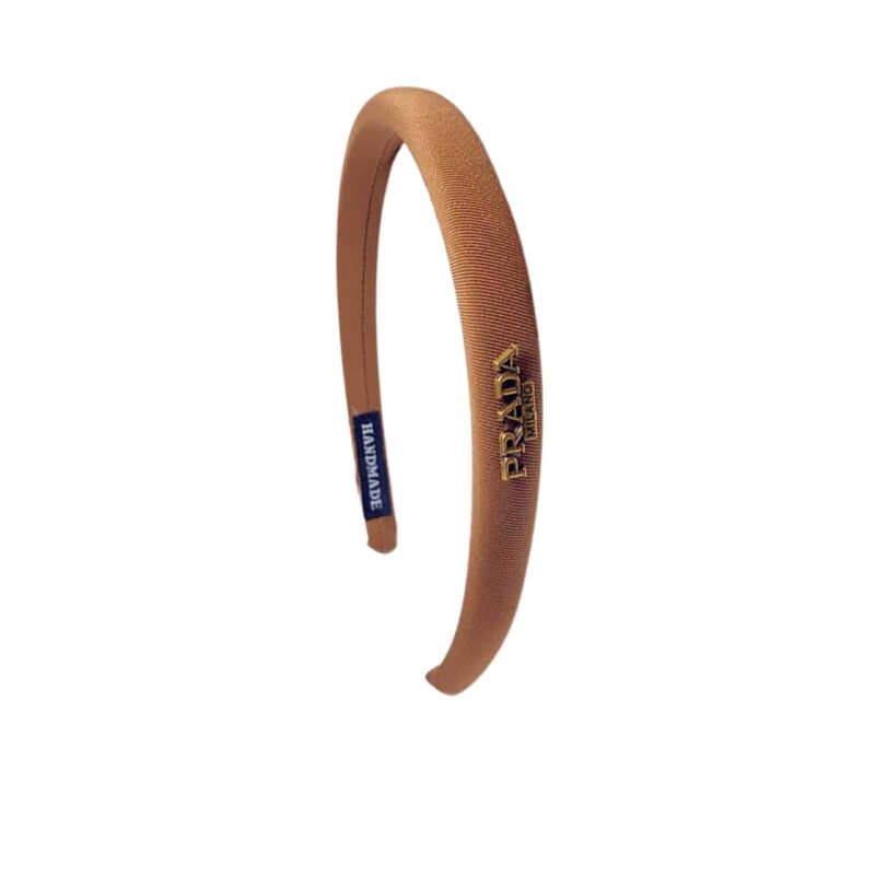 Prada Small Prada Milano Headband With Gold Hardware In Dark Brown