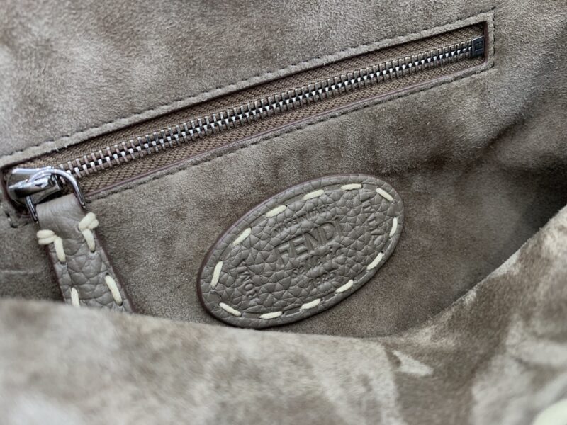 Alternative view of Fendi Peekaboo Mini Selleria Bag With Exotic Details Grey