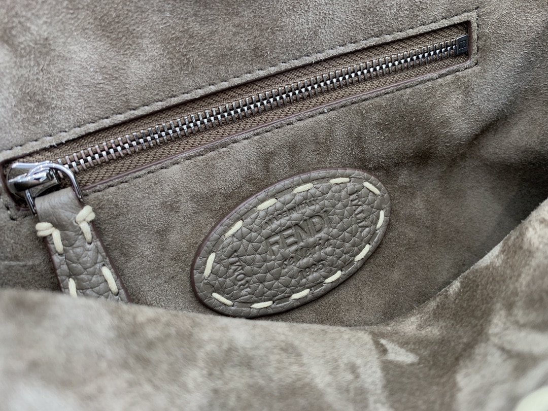 Fendi Peekaboo Mini Selleria Bag With Exotic Details Grey - Image 2