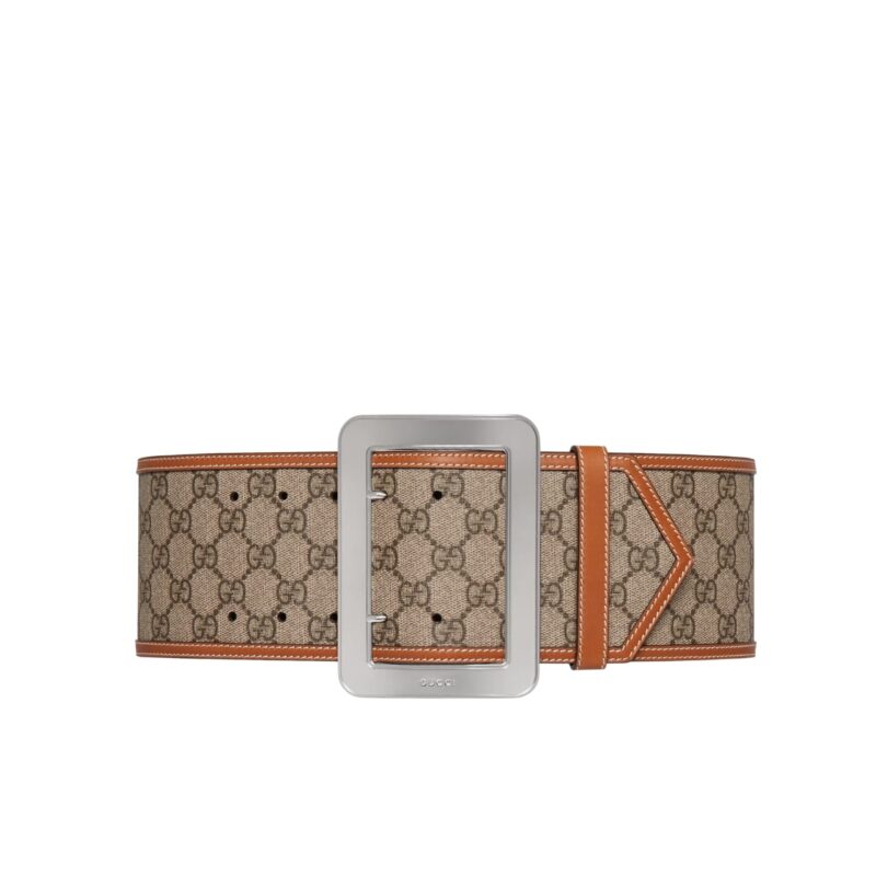 Gucci Lunar New Year Gg Wide Belt Beige And Ebony 718505 Fabfb 9871