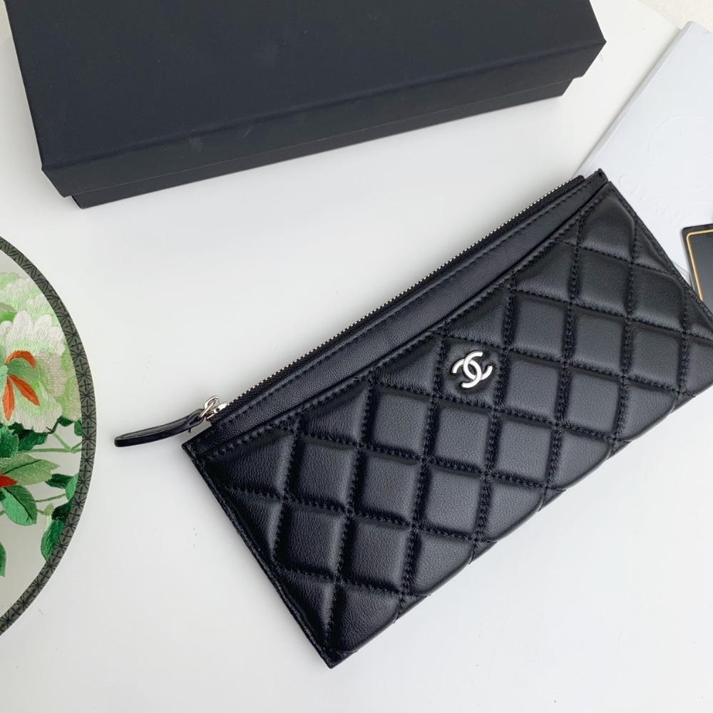 Chanel Classic Zip Pouch Quilted Wallet Black 22Cm - Image 3