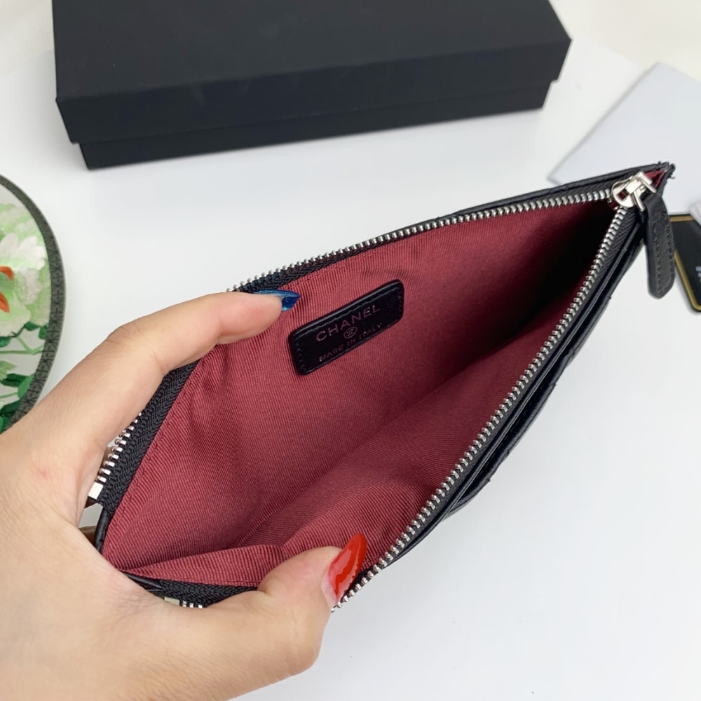 Chanel Classic Zip Pouch Quilted Wallet Black 22Cm - Image 6