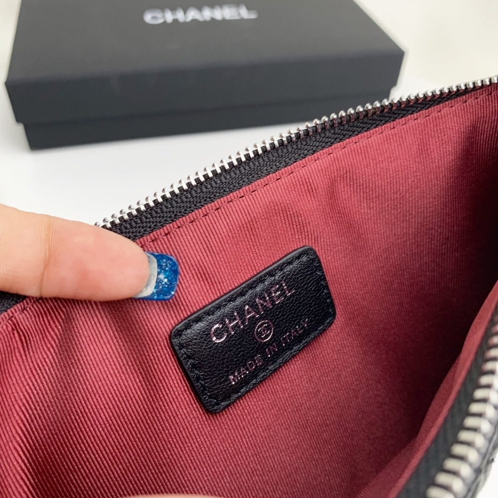 Chanel Classic Zip Pouch Quilted Wallet Black 22Cm - Image 7