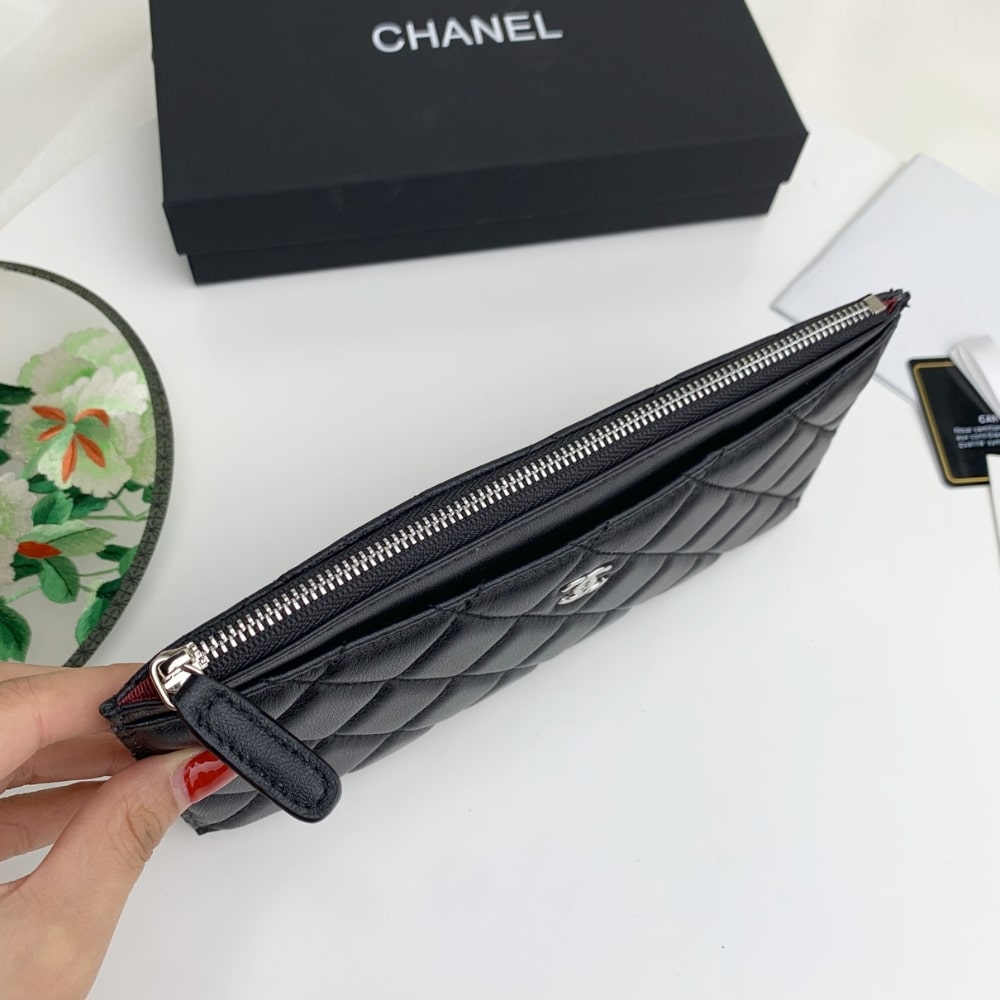 Chanel Classic Zip Pouch Quilted Wallet Black 22Cm - Image 8