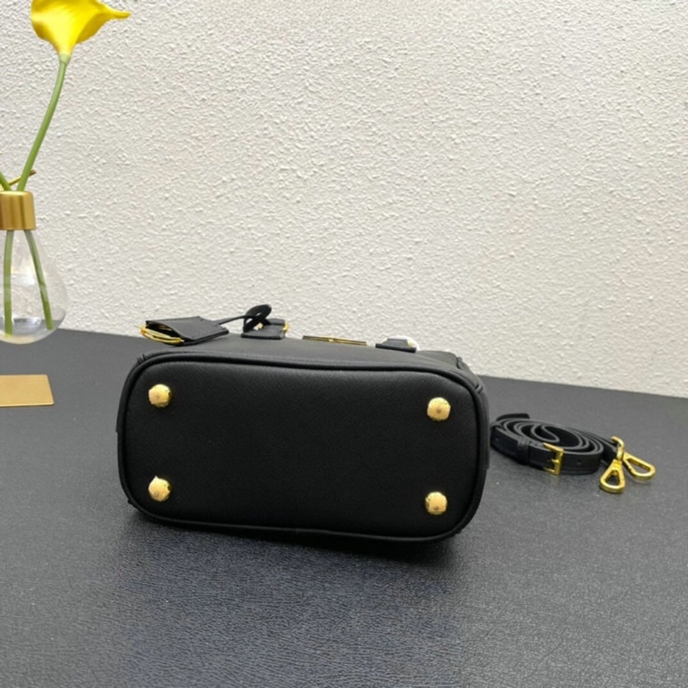 Prada Galleria Saffiano Leather Mini Bag Black 20Cm 1Ba906 Nzv F0002 V Eom - Image 6