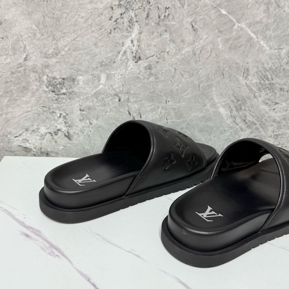 Louis Vuitton Miami Mule Monogram Embossed Synthetic Black 1Adgfe - Image 4