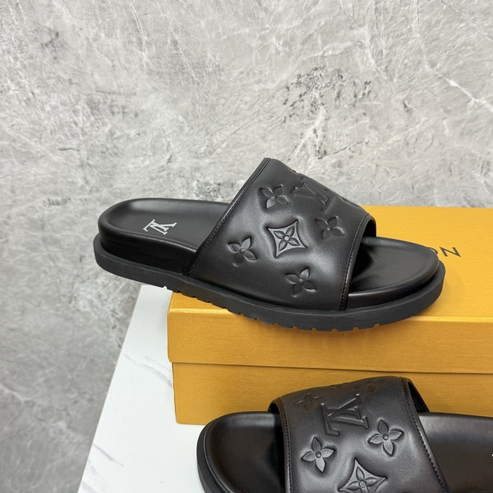 Louis Vuitton Miami Mule Monogram Embossed Synthetic Black 1Adgfe - Image 5