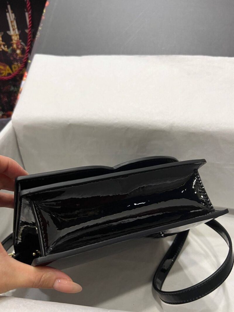 Alternative view of Dolce Gabbana Patent Leather Logo Bag Crossbody Black 20Cm Bb7287A147180999