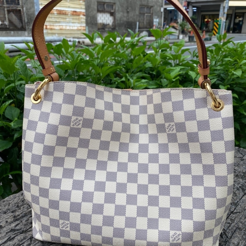 Summer Set: Louis Vuitton Graceful PM Damier Azur And Sarah Wallet Damier Azur - Image 4