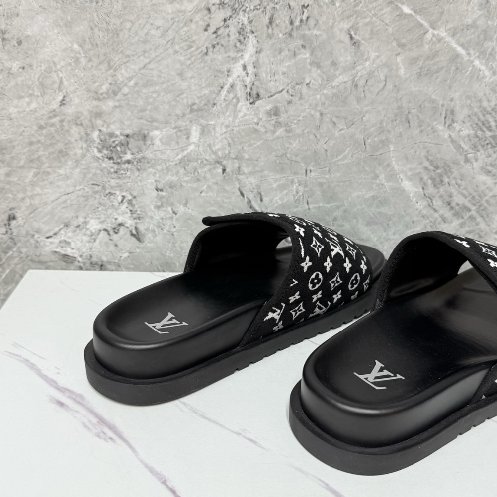 Louis Vuitton Miami Mule Mini Monogram Fabric Black 1Abftr - Image 4